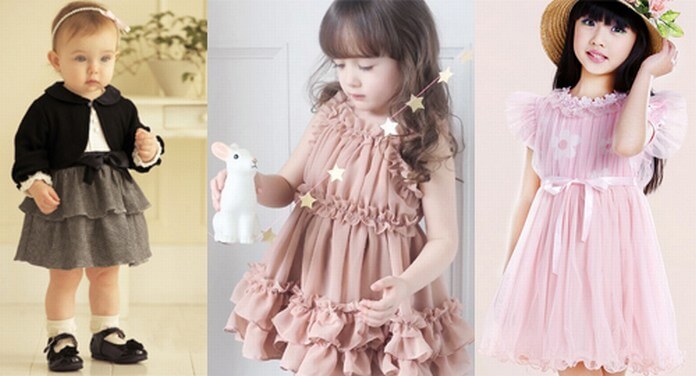 Latest Baby Girl Dress Designs Small Baby Girl Dress Design Spring Clothes  Color Blue Kid Size 5T