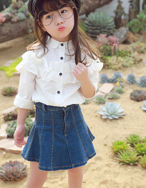 jeans top for little girl