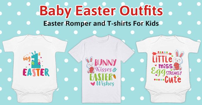 Baby Girl Boy Easter Outfits Infant Bunny Pattern Romper T-Shirt