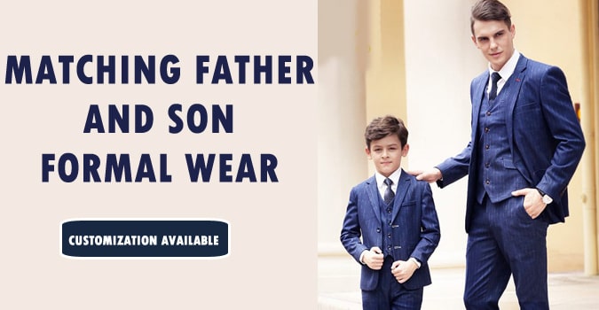 father and son party wear dress