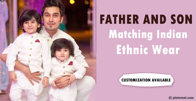 father and son matching indian ethnic wear