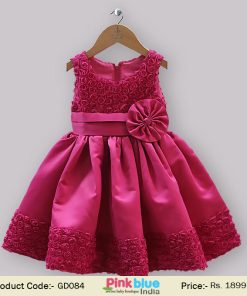 maroon baby party dress