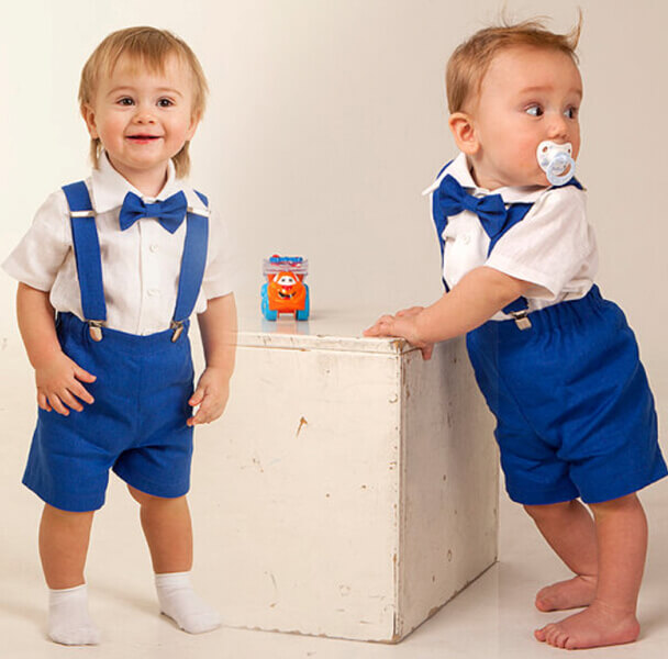 Baby Boy Suspender Outfit - Temu