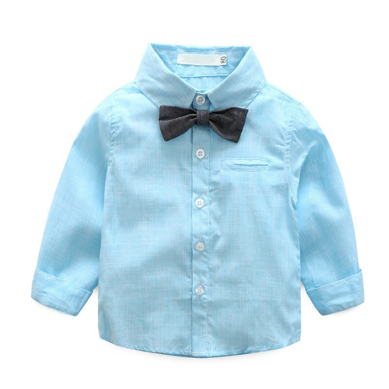 4-piece Ring Bearer Outfit: Short with Suspender, Long Sleeve Shirt ...