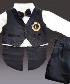 Boys Tailcoat Formal Suit - Black Baby Boy Dress Suit – Birthday Outfit