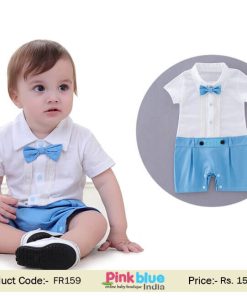 Buy First Birthday Romper Suit Baby Boy Formal One Piece Outfit Set Online