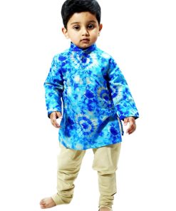 Kids Long Kurta Golden Churidar Pyjamas - Boy party wear dresses indian