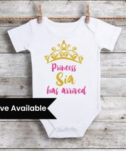 Baby Girl Announcement Onesie, Custom Birth Announcement Bodysuit