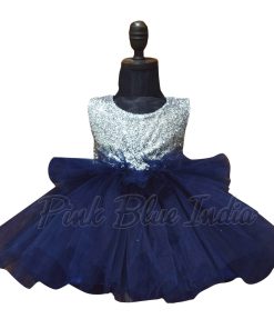 Baby Girl Blue Designer Dress, Blue frock Online