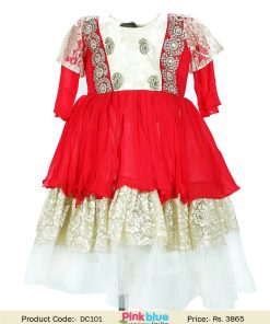Multi-Layer Baby Girl Party and Occasion Wear Designer Dress