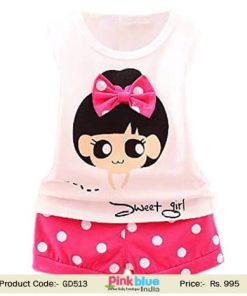 Little Baby Girls Short Sleeves Hello Kitty Top and Shorts | Kids Clothing Set