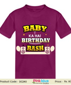 Kids Baby Ka Hai Birthday Bash Design Your Custom T-shirt