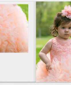 peach baby birthday dress