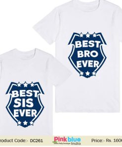 Personalized Sibling T-Shirt Set Best Bro Best Sis Ever