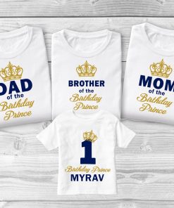Daddy Mommy of Birthday Prince Family Matching T-shirts