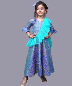 Girls Blue Ethnic Wear - Buy Indian Designer Girls Ethnic Wear Gown