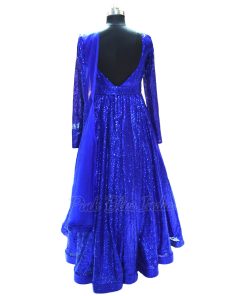 Buy Blue Designer Wedding Party Gown for Women Online India