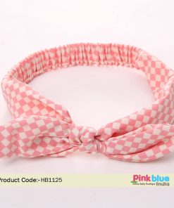 Baby Girl Elastic Bowknot Headband - Cream Peach Color baby Bowknot Headband