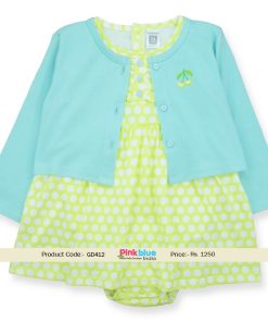 green designer baby dress