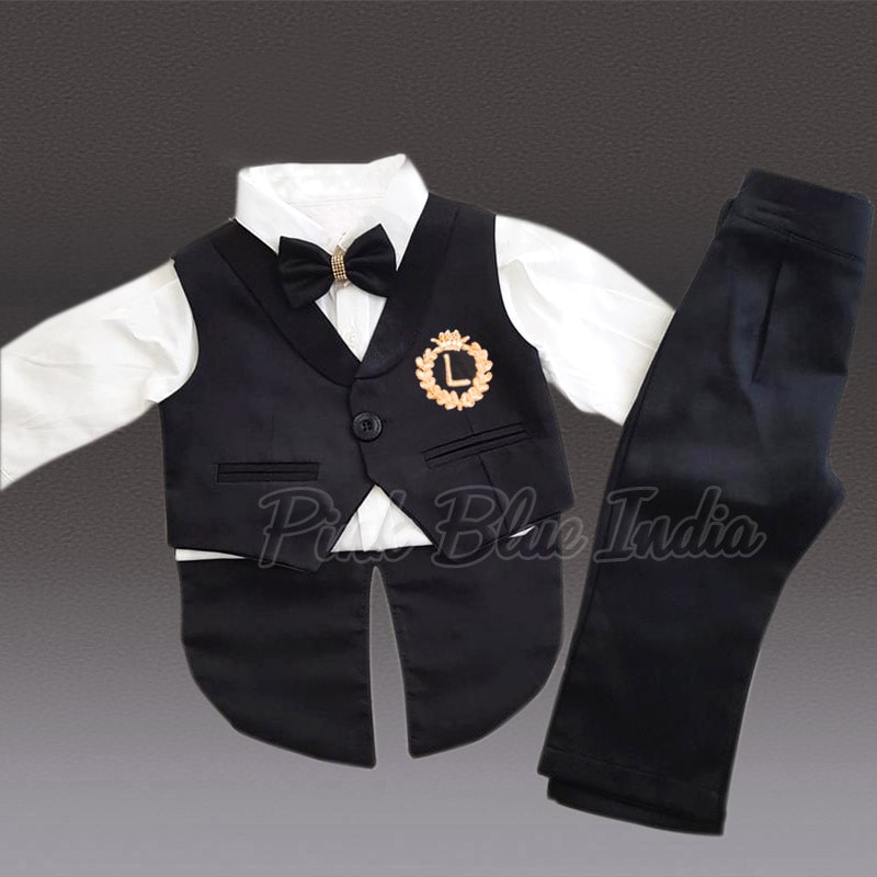 3PCS Baby Boys Dress Suit Coat/Plaids Shirt/Denim Pants Set Kids Clothes  Outfits | eBay