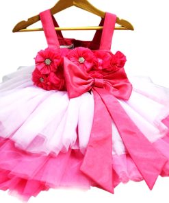 New Stylish First Flower Birthday Baby Frock - Baby Girl Dress