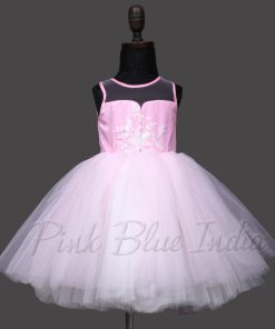 Pink Party Dress For Girls, Kids Girl pink Net dress short, long