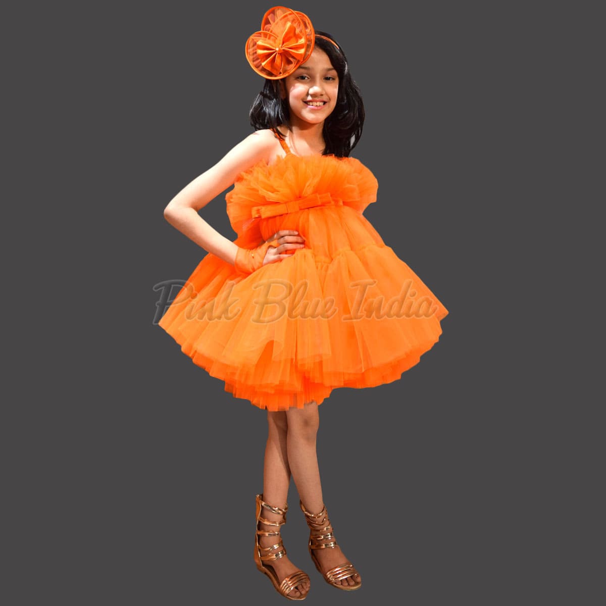 Casual Solid Spaghetti Strap Cami Sleeveless Burnt Orange Girls Dresses ( Girl's) - Walmart.com