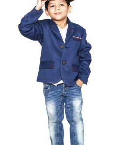 Childrens Party Wear Blazer - Navy Blue Readymade Boys Formal Jacket