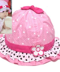 Buy Online Comfortable Pink Baby Cotton Hat for Summer Season