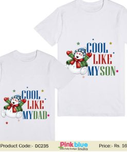 Personalized Father & Son Christmas Theme T-shirt “Cool Like My Dad and SON”