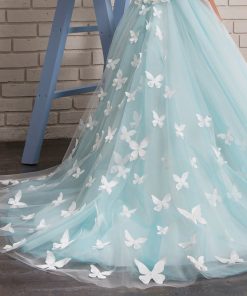 Little Princess Wedding Party Gown, Flower Girl Butterfly Birthday Dress