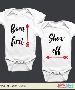 Cute Baby Twin Outfits, twin boy and girl matching funny onesies - Twin clothing sets