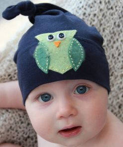 Dark Blue Toddler Hat with a Cartoon Owl Patch in India