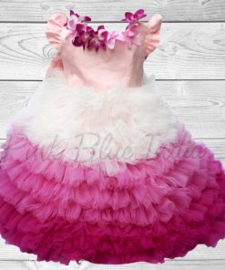 Pink Ombre Girls Dress, Baby Girl party wear gown