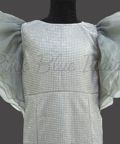 Buy Silver Party Wear Fish Cut Girls Dress for B’day
