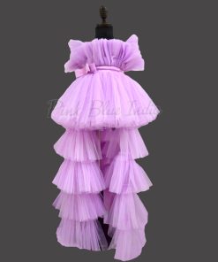 Floral Bouquet Dress in Lavender Color - Kids Party Wear