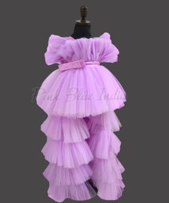 Floral Bouquet Dress in Lavender Color - Kids Party Wear