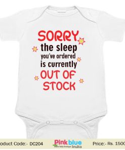 Funky Sleep Out of Order Personalized Baby Onesie Bodysuit India