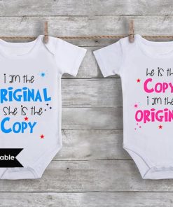 Funny Twins Baby Onesies - Twin Newborn baby clothes, Twin boy and girl outfit set