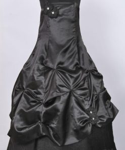 Kids Girls Black Party Wear Satin Princess Gown – Children Wedding Dress