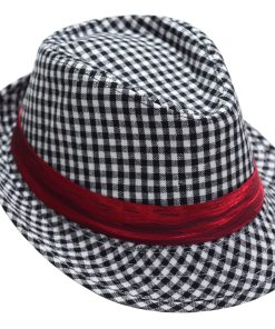Shop Online Party Jazz Hat in Black and White Checks for Children