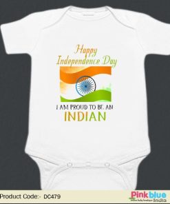 Indian Tri Color Baby Romper - Republic Day Newborn Bodysuit