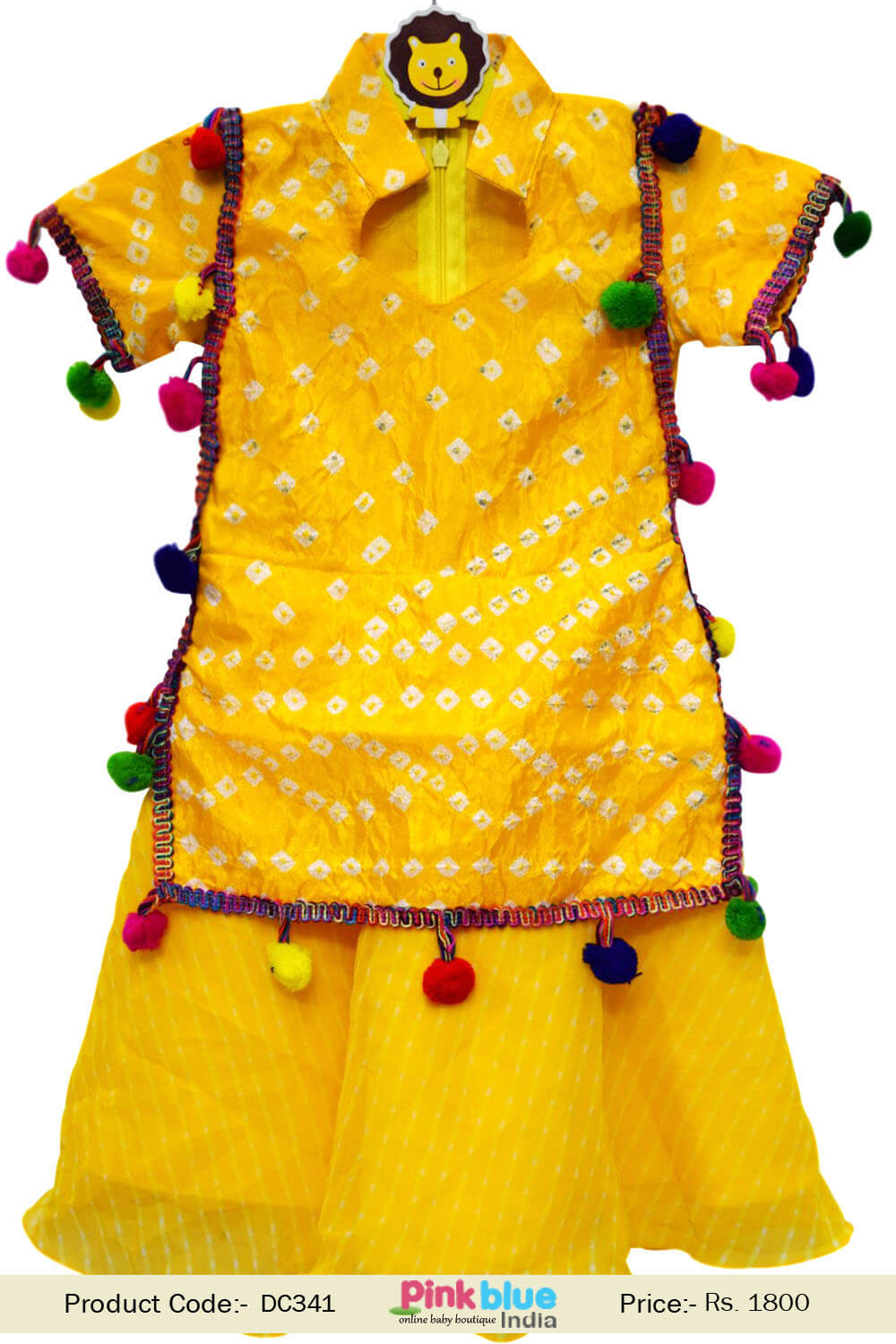 Buy Mansi Fashion Gotta Patti Kids Dress Georgette Ethnic Wear Semi-  Stitched Rajasthani Rajputi Poshak -ADA-04 at Amazon.in