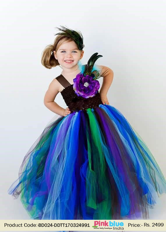 Kids Peacock Dress - Temu