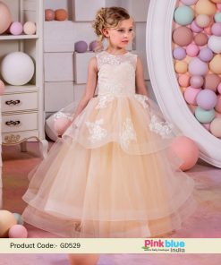 Little Princess Ball Gown Dress, Girls Long Flower Girl Birthday Dress online India