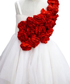 Flower Girl Wedding Party Dress with 3D Rose Flower
