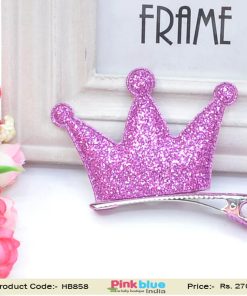 Pink Children’s Hair Clip in Princess Crown