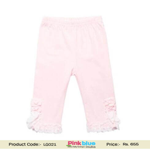 Stylish Designer Pink Leggings Tights for Baby Girls