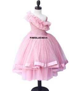 Little Girls Mauve Gown - Kids Party Wear Dress - Mauve Flower Girl Dresses