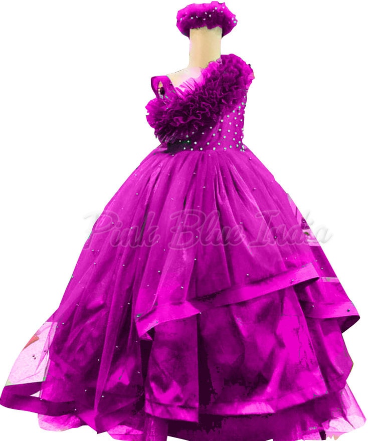 NNJXD Girl Sleeveless Embroidery Princess Pageant Dresses Kids Prom Ball  Gown Size (120) 4-5 Years Pink : Amazon.in: Clothing & Accessories